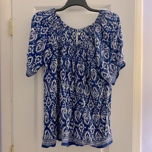 Grand and Greene 2xl blue and white short sleeve top